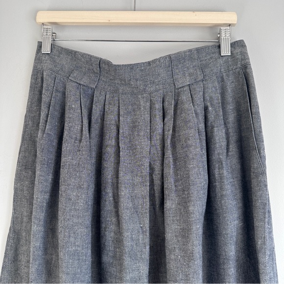 Vintage Elegant Gray Women's Cotton Skirt - Picture 4 of 9